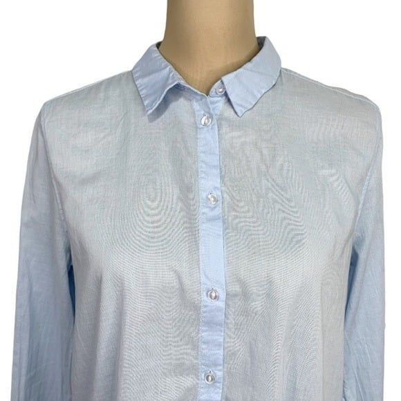 H&M Blue Lightweight Button Down Size 6 cotton - Picture 8 of 11